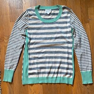 Olive & Oak Green and Cream Striped Top